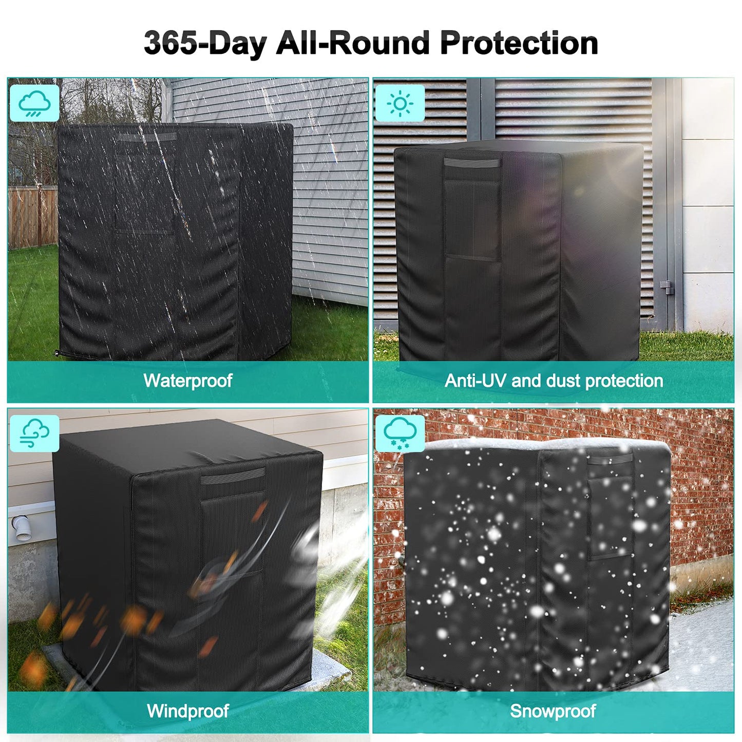 Central Large Air Conditioner Cover balck